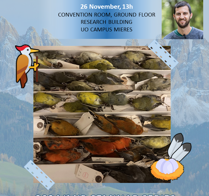 26 de Noviembre, 13:00h, Seminario científico IMIB: «Unravelling global patterns of diversity loss from anthropogenic bird extinctions» por Ferran Sayol (investigador Junior Leader de La Caixa en el CREAF)