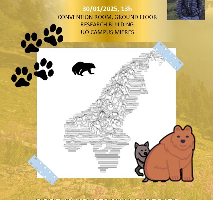 30 de Enero, 13:00h, Seminario científico IMIB: «SCALING-UP THE ESTIMATION OF DENSITY AND SPATIAL POPULATION DYNAMICS OF LARGE CARNIVORES» por Cyril Milleret, Investigador en el CNRS (CEFE, Montpellier) y NMBU (Norwegian University of Life Sciences)