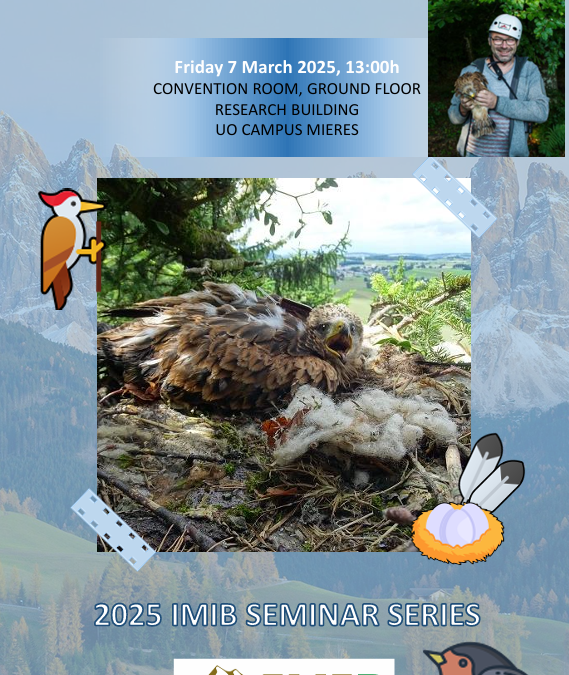 7 de Marzo, 13:00h, Seminario científico IMIB: «EARLY-LIFE EFFECTS ACTING IN THE PRE-REPRODUCTIVE LIFE OF BIRDS» por Martin U. Grüebler, Investigador en el Swiss Ornithological Institute