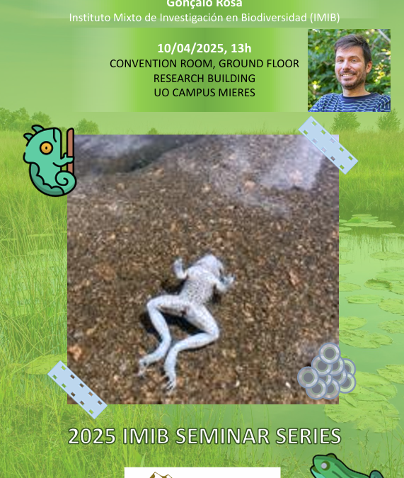 10 de Abril, 13:00h, Seminario científico IMIB: «Amphibian chytrid and ranavirus: partners in crime or chaotic co-stars?» por Gonçalo Rosa